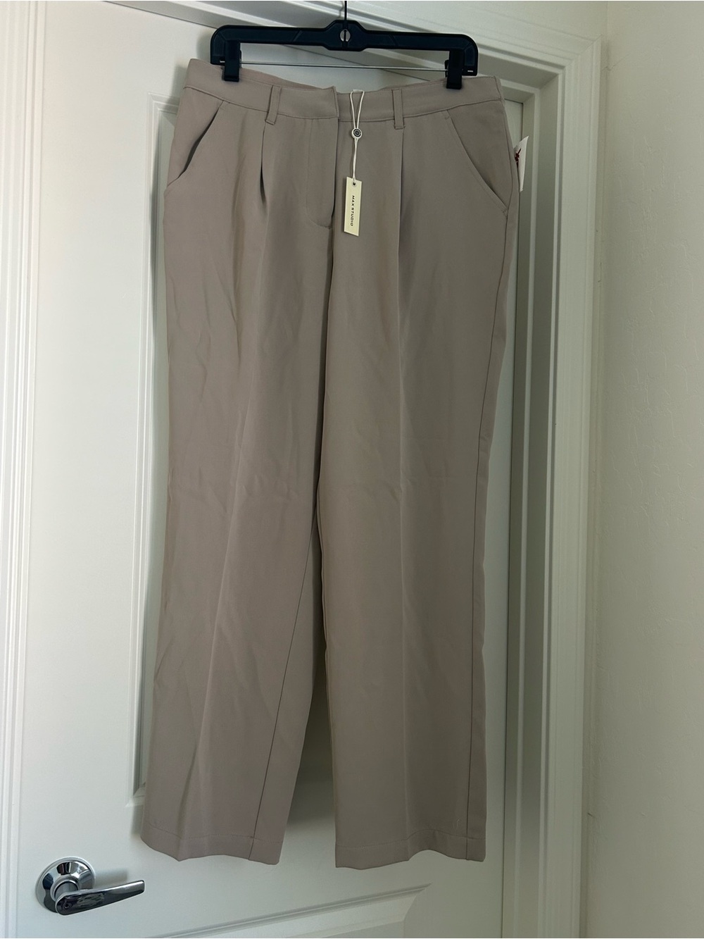 Max Studio Straight-Leg Chinos in Taupe